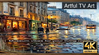 Glimmering Rainy Night in Paris Frame TV Art 4K #Shorts