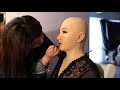 Soft Silicone Realistic Female Head Mask with breast form makeup video 2