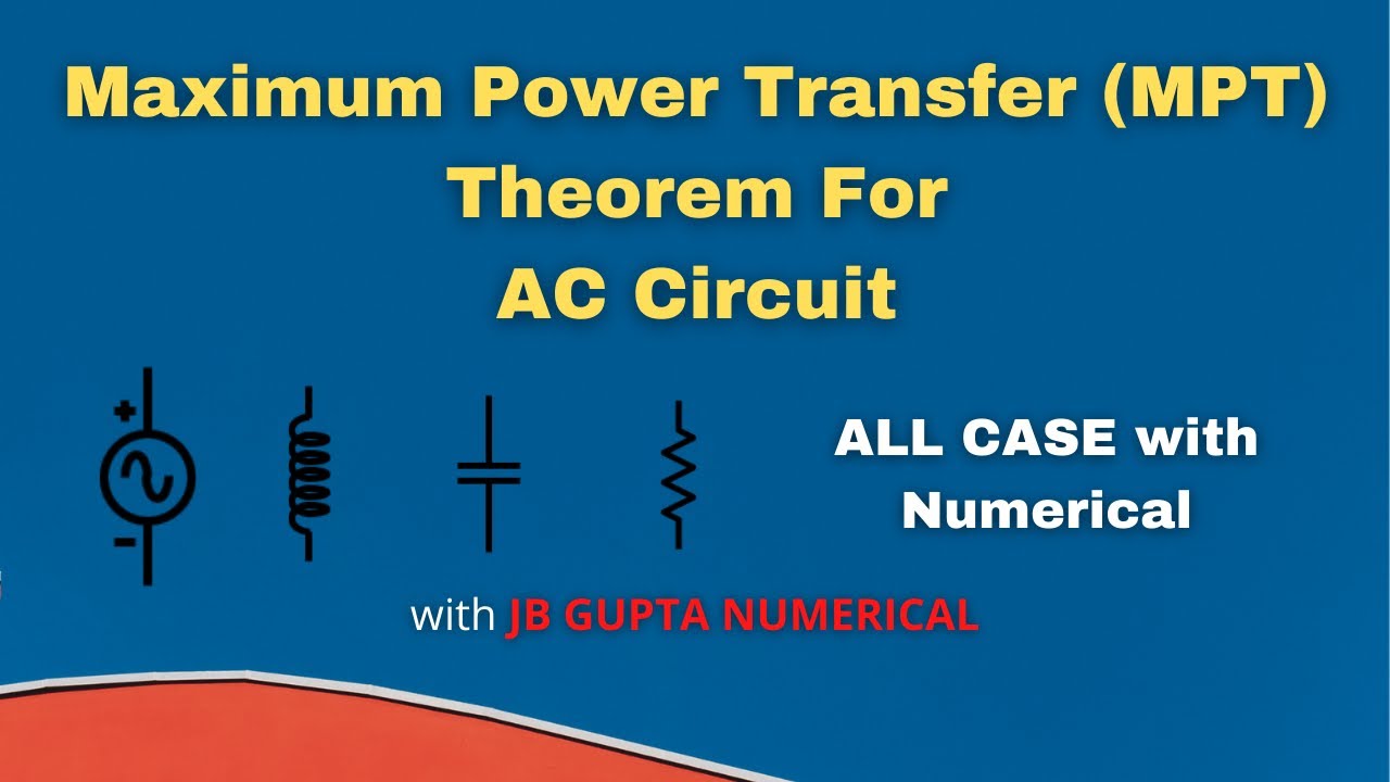 Maximum Power Transfer Theorem for AC Circuit | in Hindi | Numerical ...