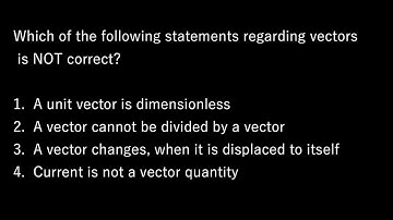 Statement About Vector | MCQs Series | Physics Short Questions