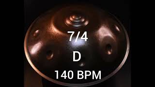 Bases Rítmicas 7/4 Handpan (Re) 140 bpm