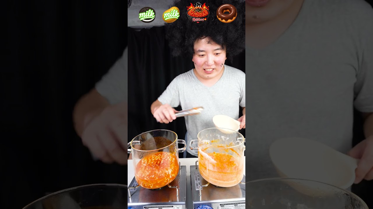 Water VS Milk Food Challenge 🥛💧 #shorts #food