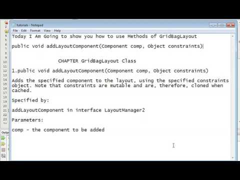 Java Programming Tutorial -GridBagLayout-15- public void addLayoutComponent(Component comp, Object c