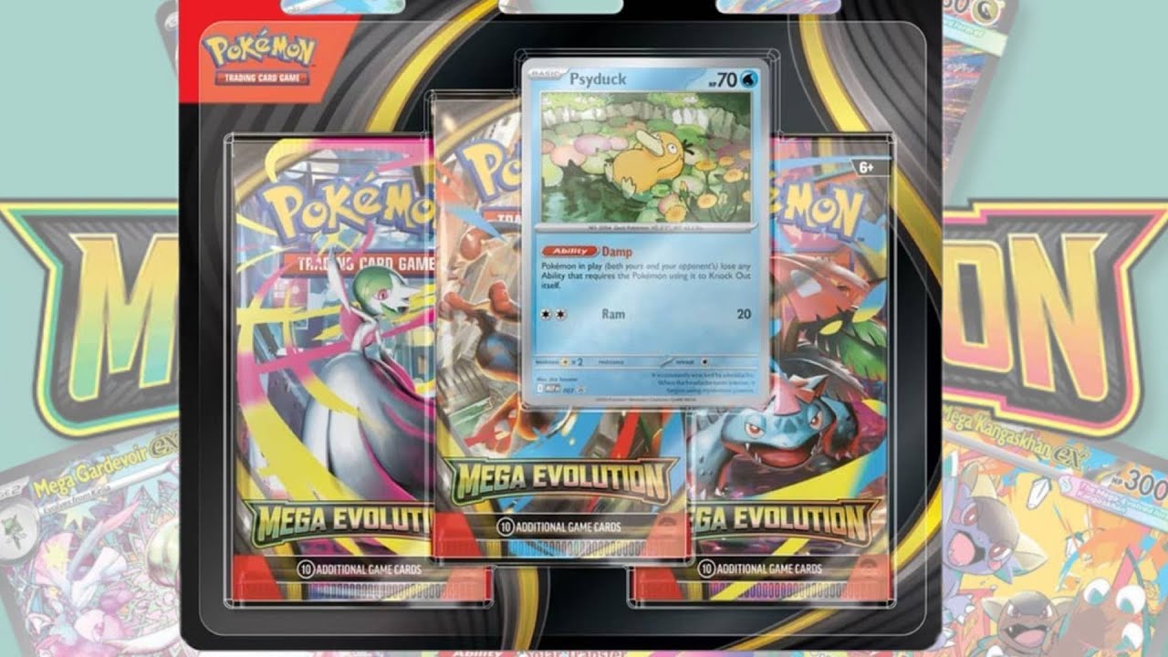 Mega Evolution: Psyduck 3-Pack Blister opening