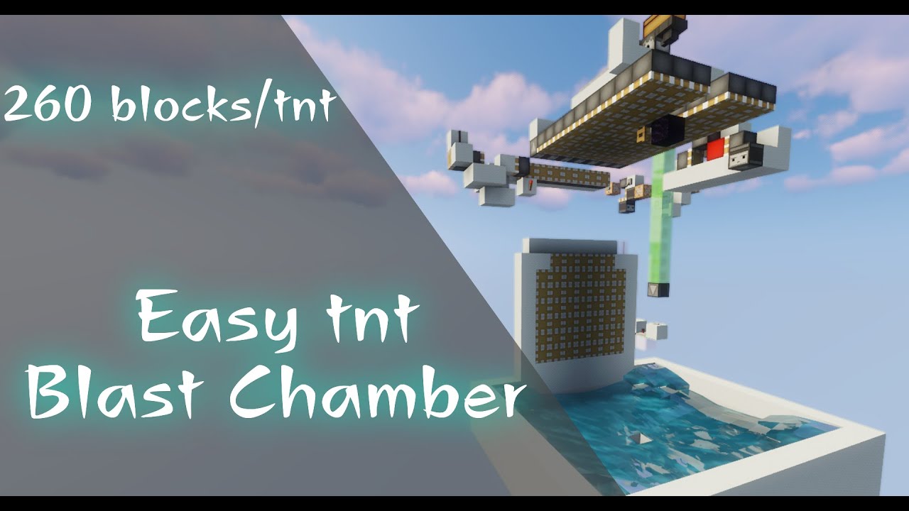 Easy TNT blast chamber (260 blocks/tnt, 18k blocks/h) - YouTube