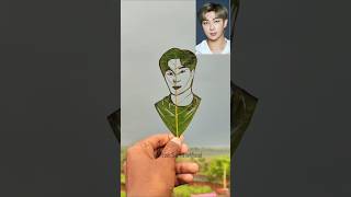RM Cute bts members art on leaf 🌿🤩#rm #art #bts #btsrm #rapmonster #rmbts