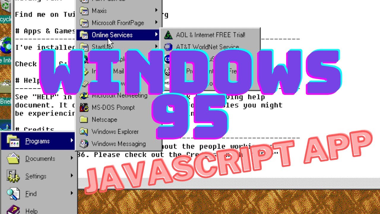 Windows95: Retro OS in a JavaScript Window? - YouTube