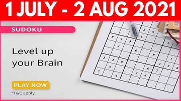 Amazon Sudoku Level Up Your Brain Quiz Answers Today | Win Champ | 1 July | Amazon Fun Zone Answers