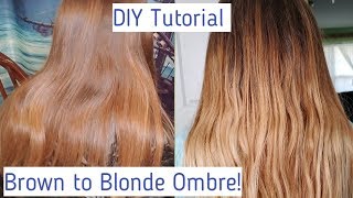 Brown to Blonde Ombre Hair Tutorial! DIY Ombre!