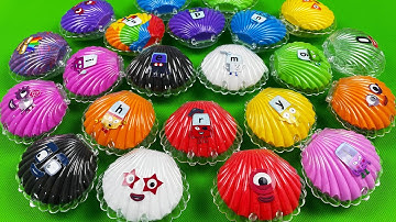 Numberblocks & Alphablocks - Mixing Clay Coloring With Seashell! ASMR