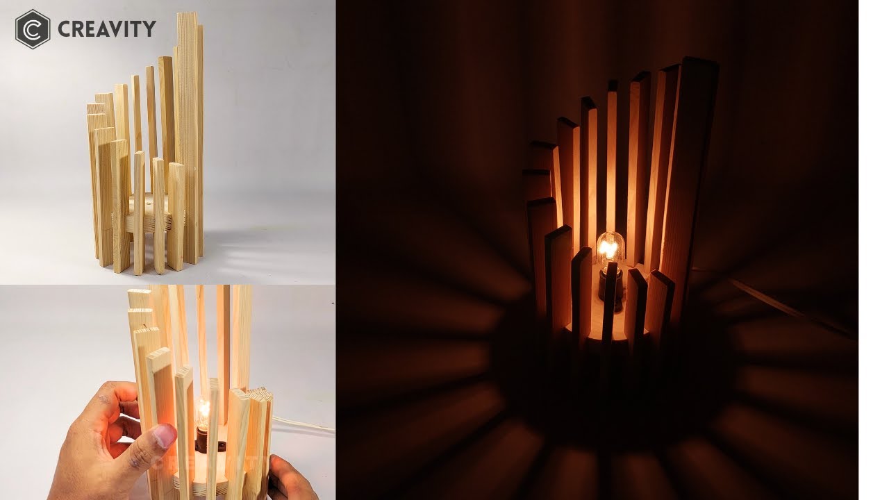 How to Make a Table Lamp Using Recycled Wood | Beautiful DIY Home Decor | Diy Home Decor | Handmade