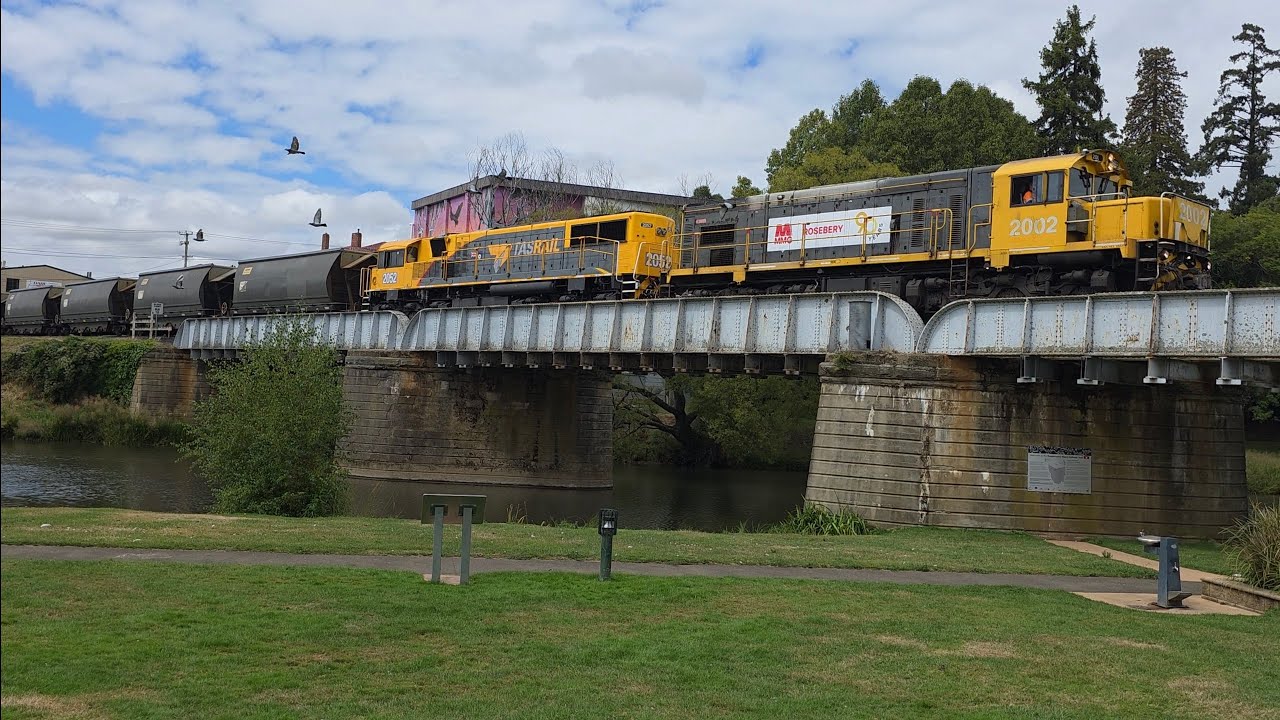 TasRail 2002 2052 #46 Coal train passing through Deloraine