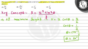 The speed at the maximum height of a projectile is half of its init...