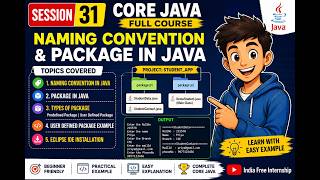 31. Java Package Tutorial in Hindi | Naming Rules + Predefined & Custom Package | Session 31