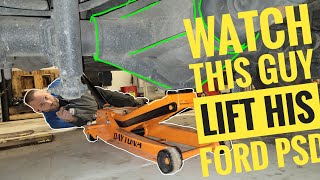 How To USE a Car floor jack in the FRONT & BACK of your Ford Superduty **MUST SEE**