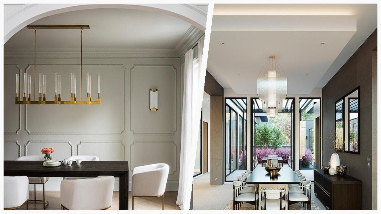 Curated visual reference: Picture Idea: 75 Dining Room With A Ribbon Fireplace And No Fireplace