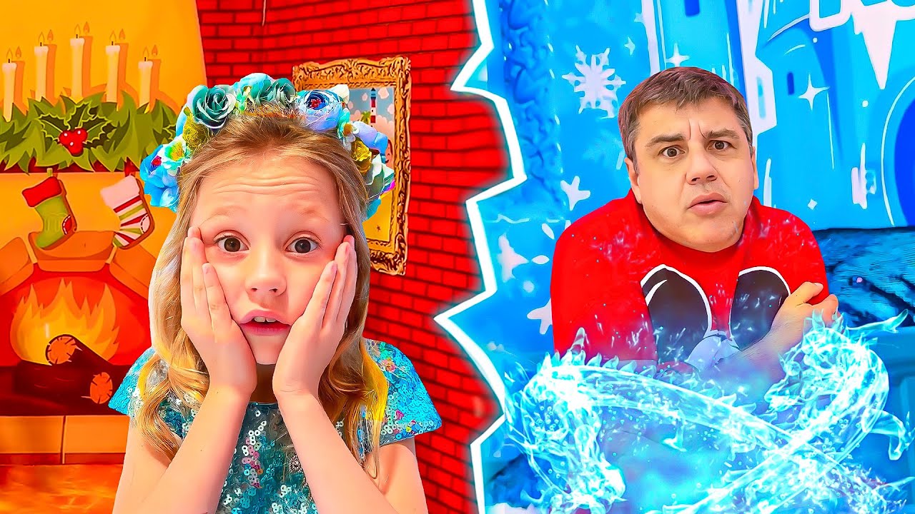 नास्तिया और पिताजी गर्म बनाम ठंडा चुनौती खेलते हैं और बच्चों के लिए अन्य मजेदार चुनौतियां