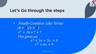 Multiplying Binomials Using the FOIL Method