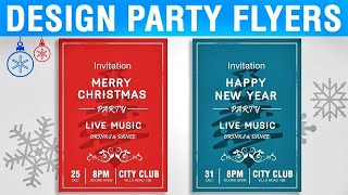 How to make New Year Party Flyer in Photoshop CC, CS6 | New Year Flyer