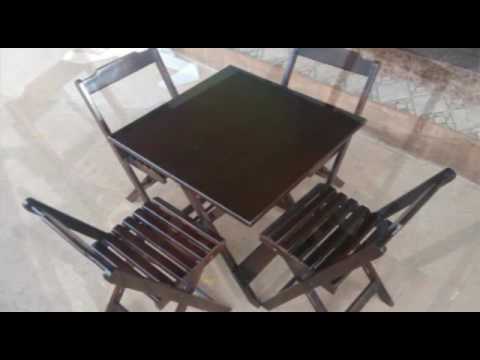 Vídeo: Mesa De Madeira Para Banho (22 Fotos): Mesas Dobráveis de Madeira De Pinho Maciço Com Cadeiras Dobráveis