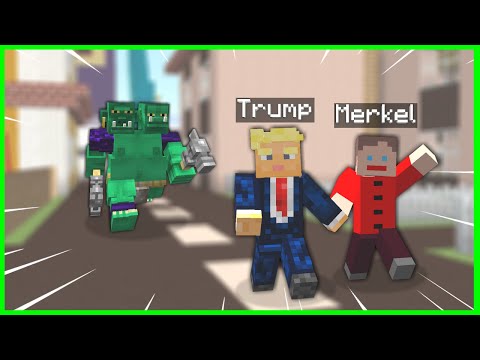 TRAMP VƏ MERKELİDƏ MÜHARİBƏ VƏ SÜLH DƏLİ DƏLİ GEDİR! 😂 - Minecraft