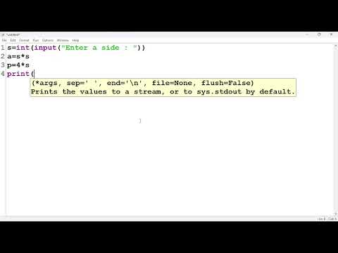 Python Tutorial 003 : Area and Perimeter of Square