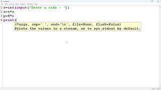 Python Tutorial 003 : Area and Perimeter of Square