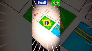 Brazil Flag Drawing 🇧🇷 | Easy & Satisfying Flag Art | #shortsvideo #brazil #flagdrawing#viralvideo