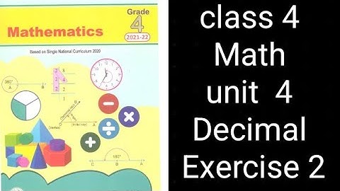 Class 4 Math | Unit 4 Exercise 2 | Decimal Numbers | Punjab Board