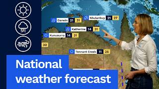 National Weather Forecast: Showers for the east coast, wet and windy for WA