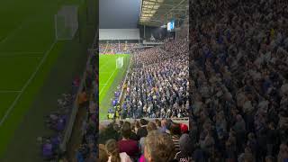 Chelsea fans chanting during the Fulham vs. Chelsea Premier League game on Oct. 2, 2023