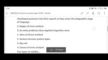 ENG 522 midterm current papers 2022