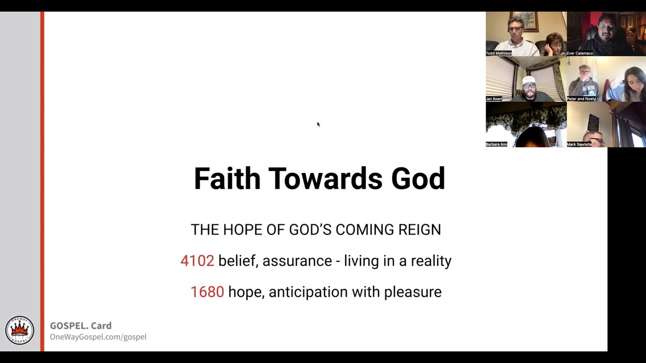 May 1 2023 KBBS Online Lesson 8 - Faith Towards God // OneWayGospel
