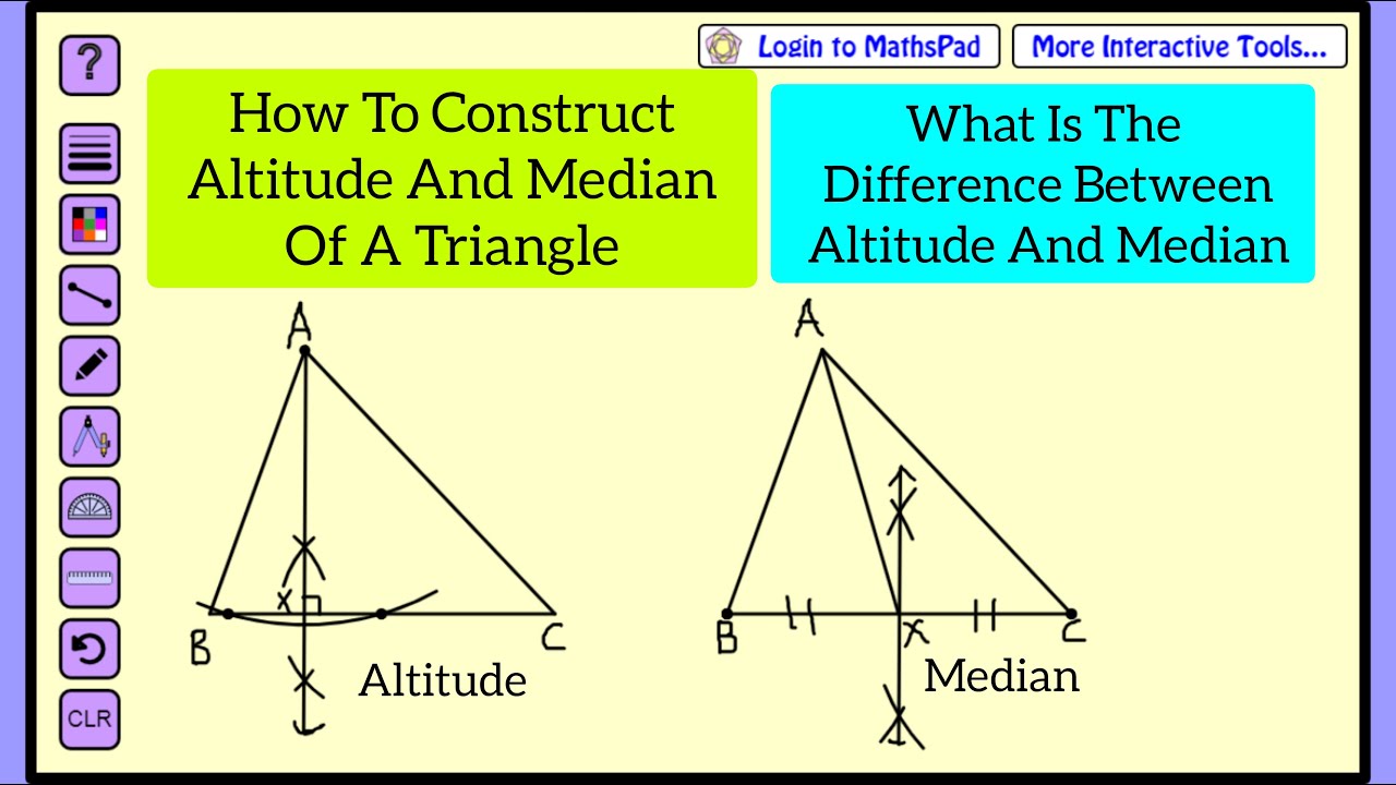 How To Construct Altitude And Median Of A Triangle Difference Between