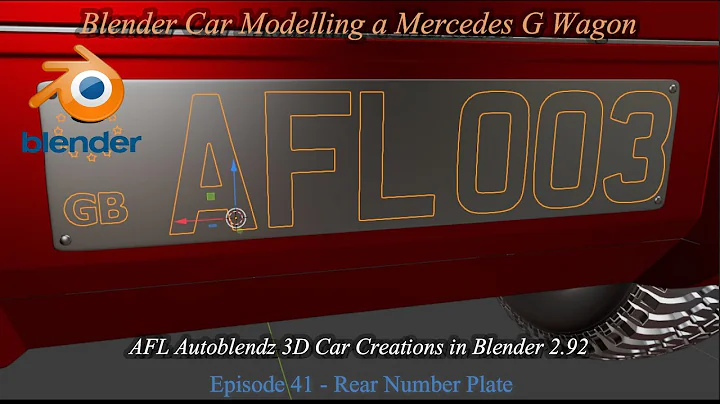 How to model 3D Cars in Blender  Mercedes G Wagon Episode 41 - Model the Rear Number Plate