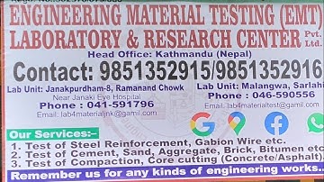 Engineering Material Testing lab Janakpurdham (dandi test)