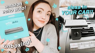 Amazon Echo Auto UNBOXING + SETUP 2021 | testing commands, connecting spotify, drop in/call features