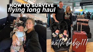 How to SURVIVE FLYING LONGHAUL with BABY! (Flying with 6 month old twins!)
