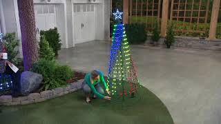 Santa's Best 360 Degree LED Light Show Pixel Tree w/ Remote & Timer on QVC
