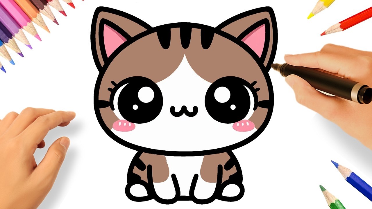 COMO DESENHAR UM GATINHO FOFO KAWAII FÁCIL ️ - YouTube