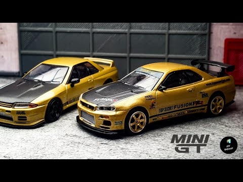 Nissan Skyline GT-R R34 Top Secret Gold by Mini GT