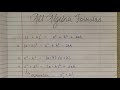 Algebra formula list with explanation