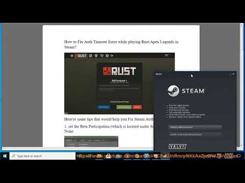 Video: Come Correggere L'errore "Steam Auth Timeout" In Rust