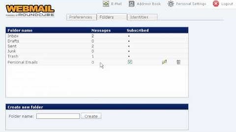 How to create folders in RoundCube