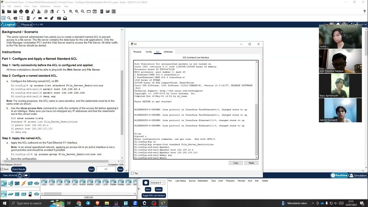 8 5 5 packet tracer configure named standard ipv4 acls youtube