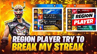 Region Top 1 Player Tried To Break My Streak 😳🔥 Must Watch !! 😱🤯 | Garena Free Fire