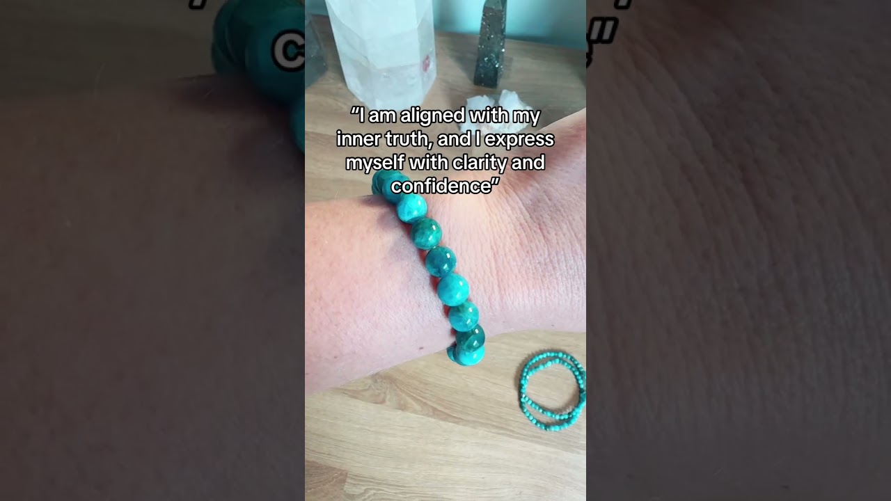 Affirmations for programming, blue apatite crystal bracelets