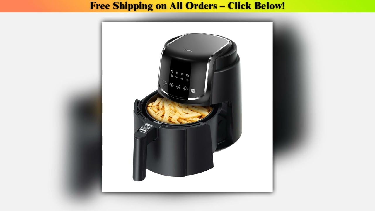 Midea Hot Air Fryer 4L, Oil-Free Airfryer 1500W, 8 Cooking Modes, 35-200C, Baking, Roasting,