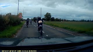 Cheeky Off-Road Biker 'Moons' At Jaguar Driver