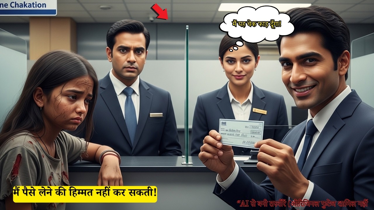 कचरा बीनने वाली समझकर मैनेजर ने चेक तोड़ दिया — सच सामने आते ही उसके होश उड़ गए!